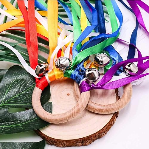 Miniatura 2 de TANOFAR Juguete Montessori  Cometa de mano  Juguete sensorial para bebé  Juguete sensorial de cinta  Juguete Waldorf  Juguetes de madera para bebés