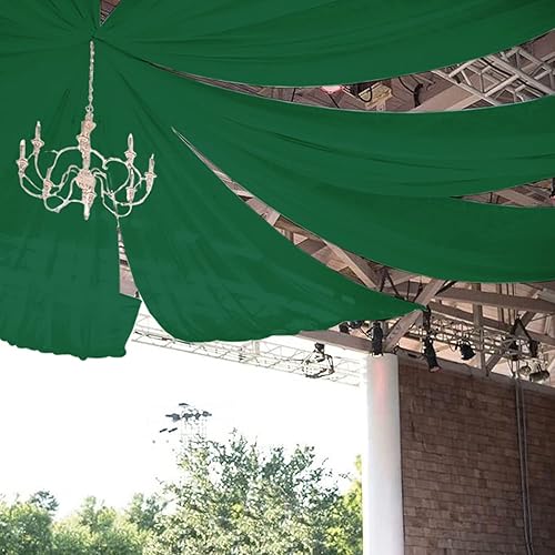 Miniatura 5 de FOTSHARER Cortinas de techo de gasa verde esmeralda, tela transparente de 5 x 10 pies, 6 paneles de tela drapeada de arco transparente, cortinas de