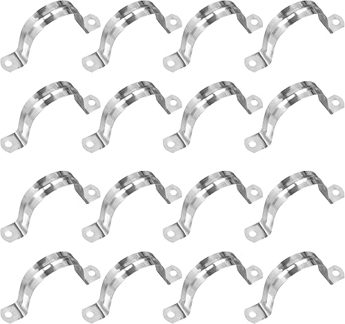 200 correas de tubo rígido de acero inoxidable de 2 pulgadas, abrazaderas de conducto M50, abrazaderas de montaje en U con dos agujeros, abrazadera