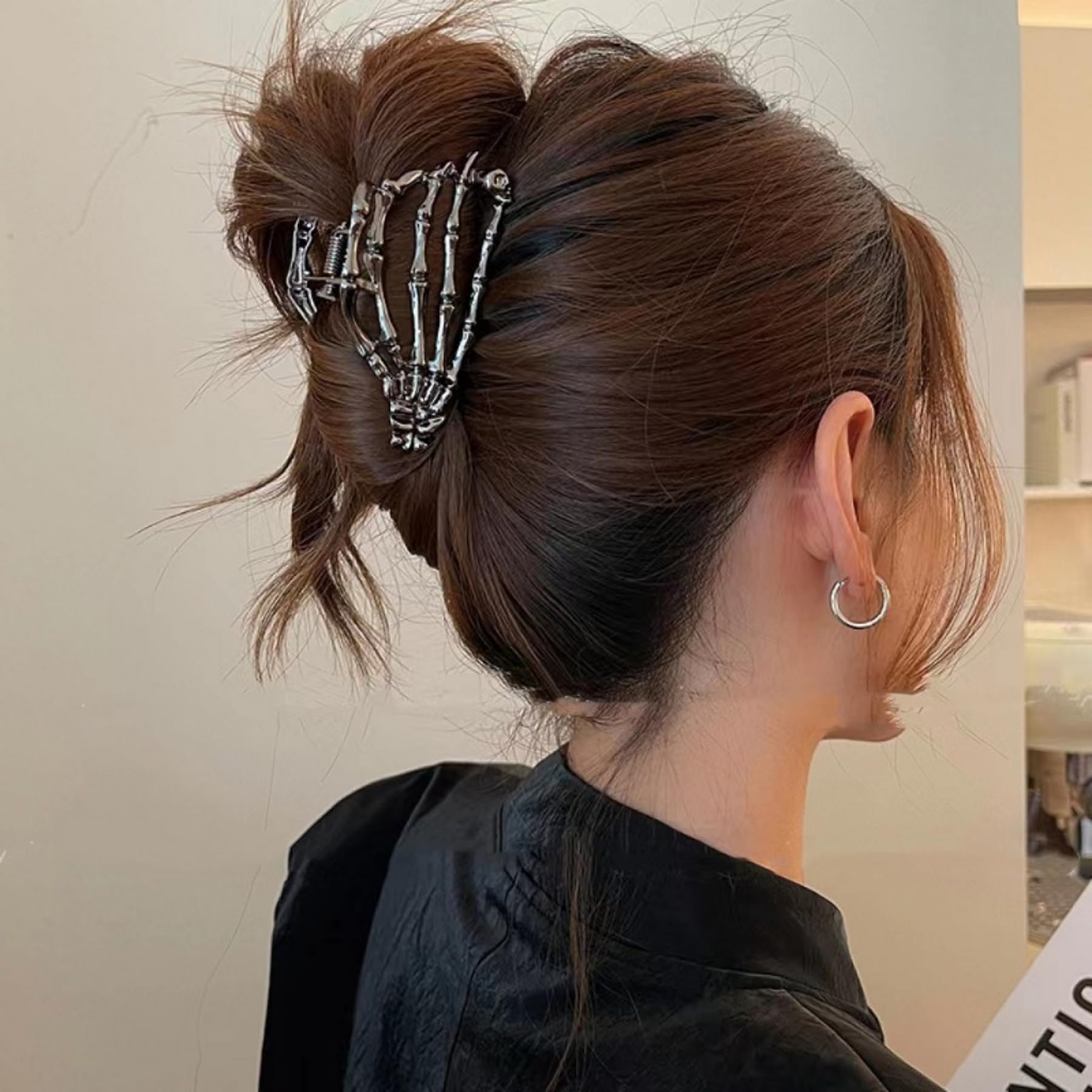 Metal Hair Claw Clips, Gothic Silver Barrettes Clamps, Scary Hair Accessories for Hallowe'en, Dress Up Party - Image 3