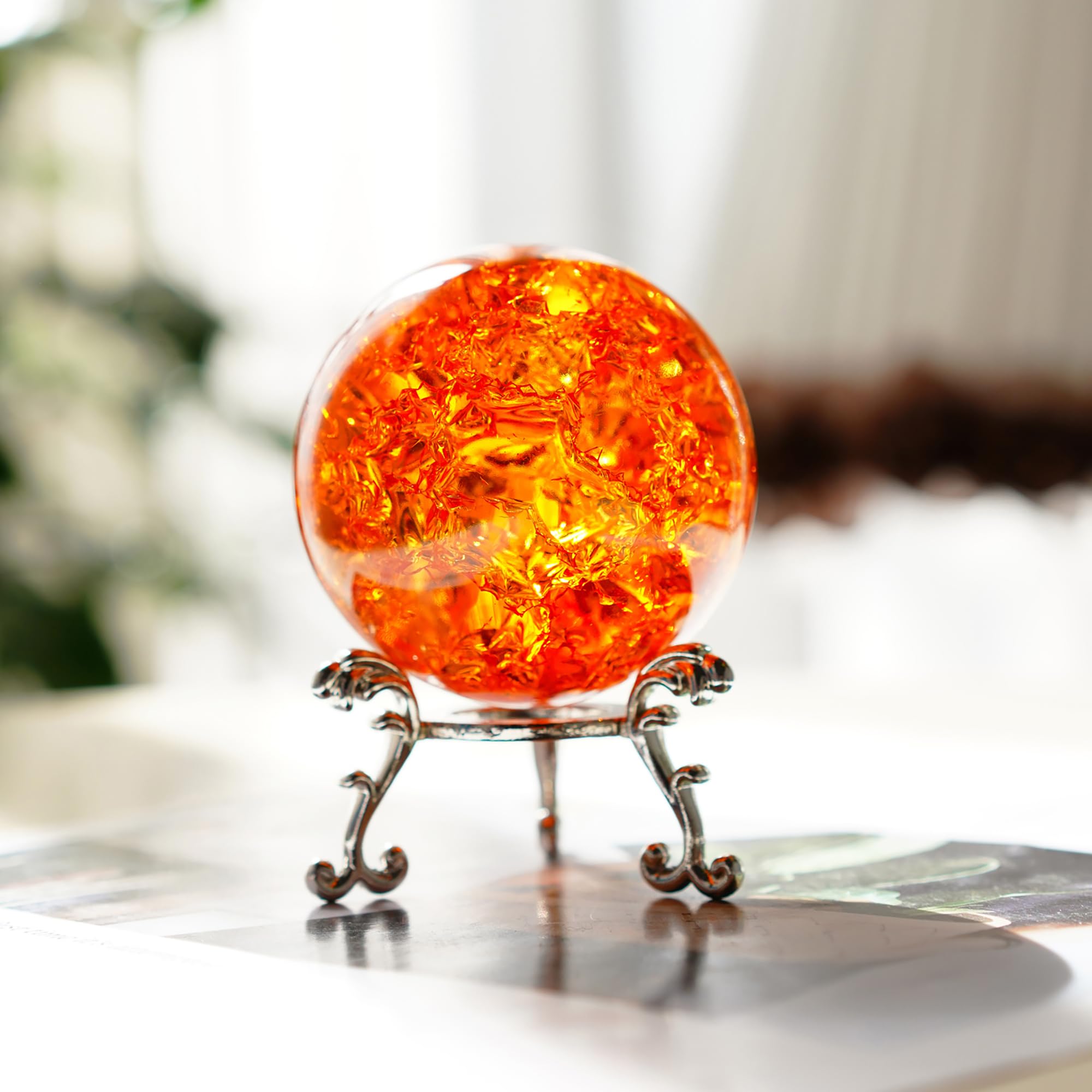 Amazon.co.jp: kanpura 2.3インチ 琥珀色の氷にひびが入ったボール