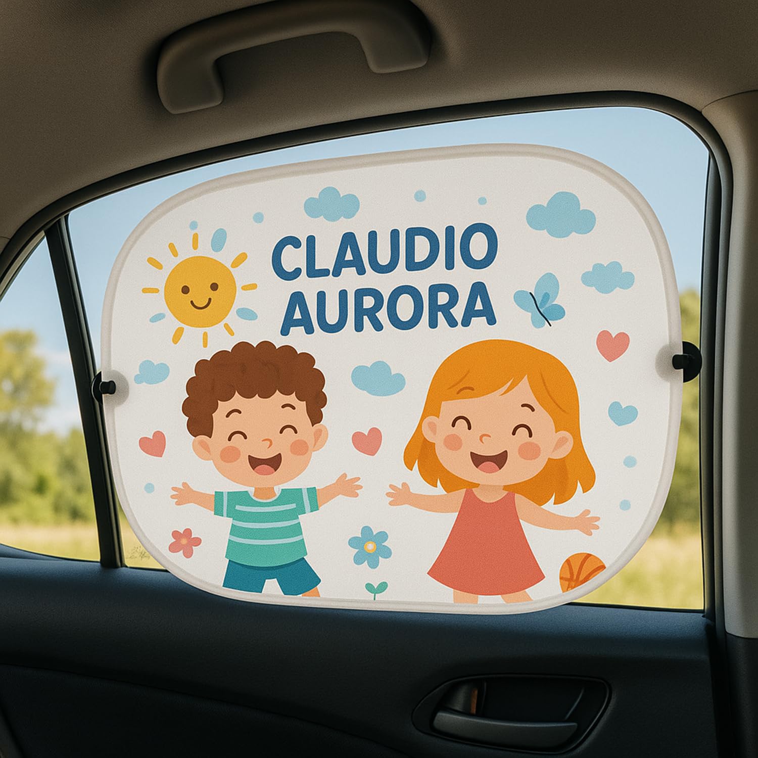 GIFART Tendine Parasole per finestrino Auto Personalizzabili 38x44 cm 2 szt.