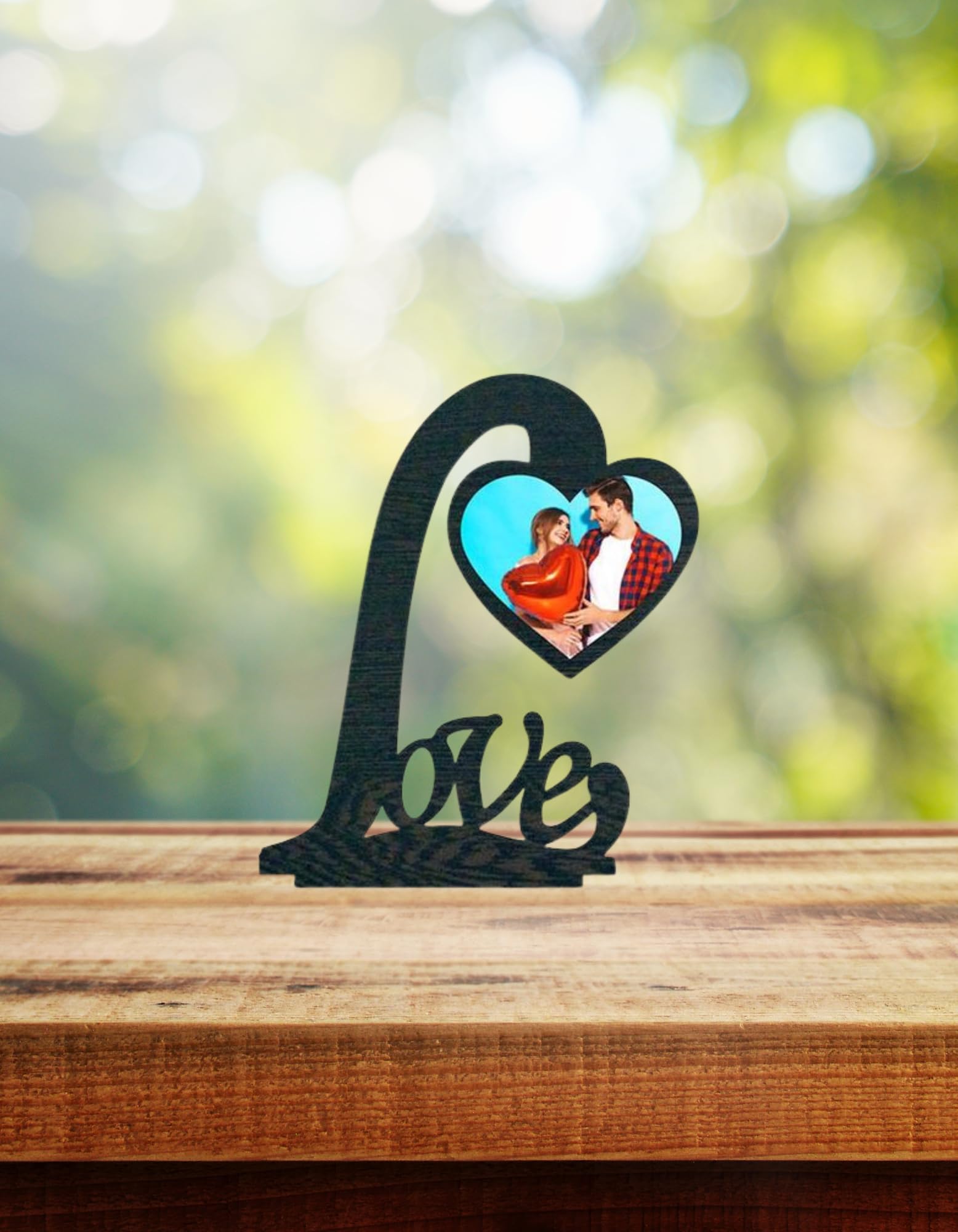 KLASSIE STORES| Customised Love with Heart Wooden Photo Standie