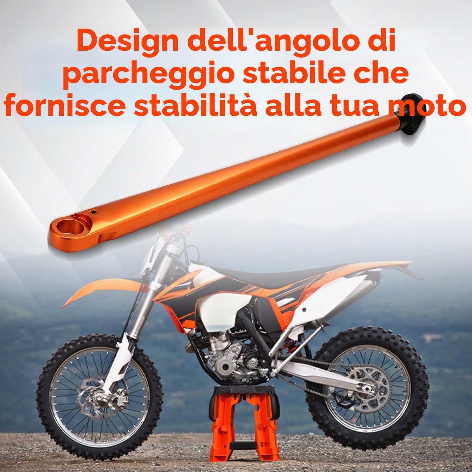 JFG RACING Cavalletto Laterale Moto,Supporto Ruota Posteriore Supporto Cavalletto Laterale per XCF EXC EXC-F XC XC-W XC-F XCF-W Fe FX Te-Arancione