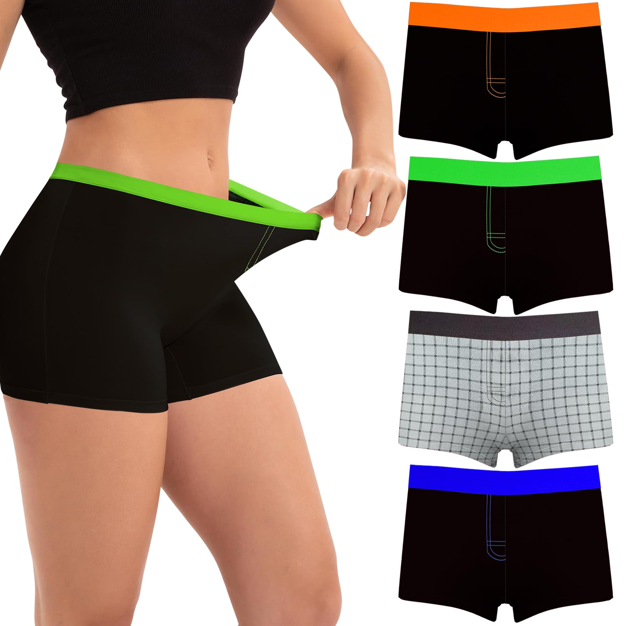 pepperika Boy Shorts Panties For Women Boyshort Panties (RANDOM COLORS AND PRINTS)-picture-48