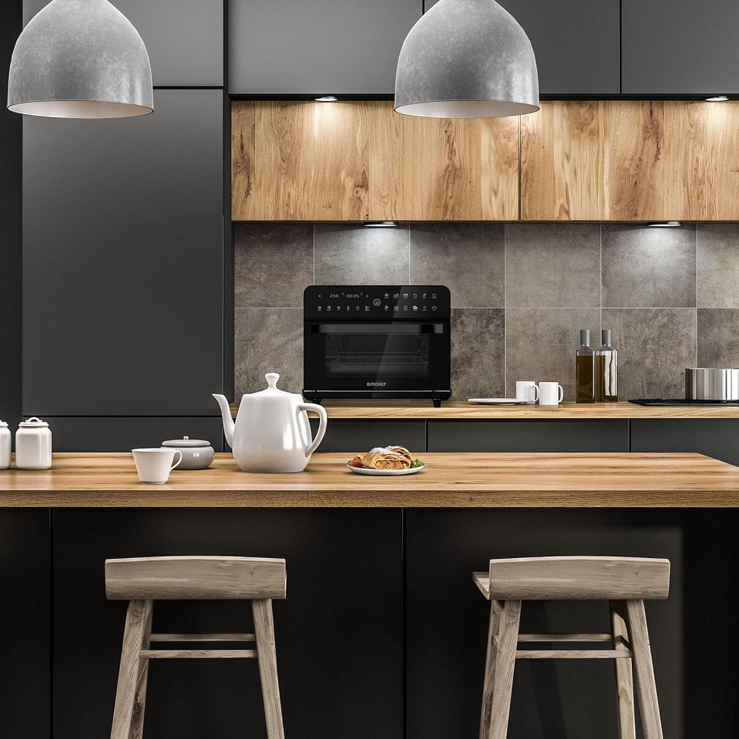 BioChef - Friggitrice ad aria calda, grande capacità di 25 l, ventola di ricircolo regolabile in due fasi BioChef - Friggitrice ad aria calda, grande capacità di 25 l, ventola di ricircolo regolabile in due fasi