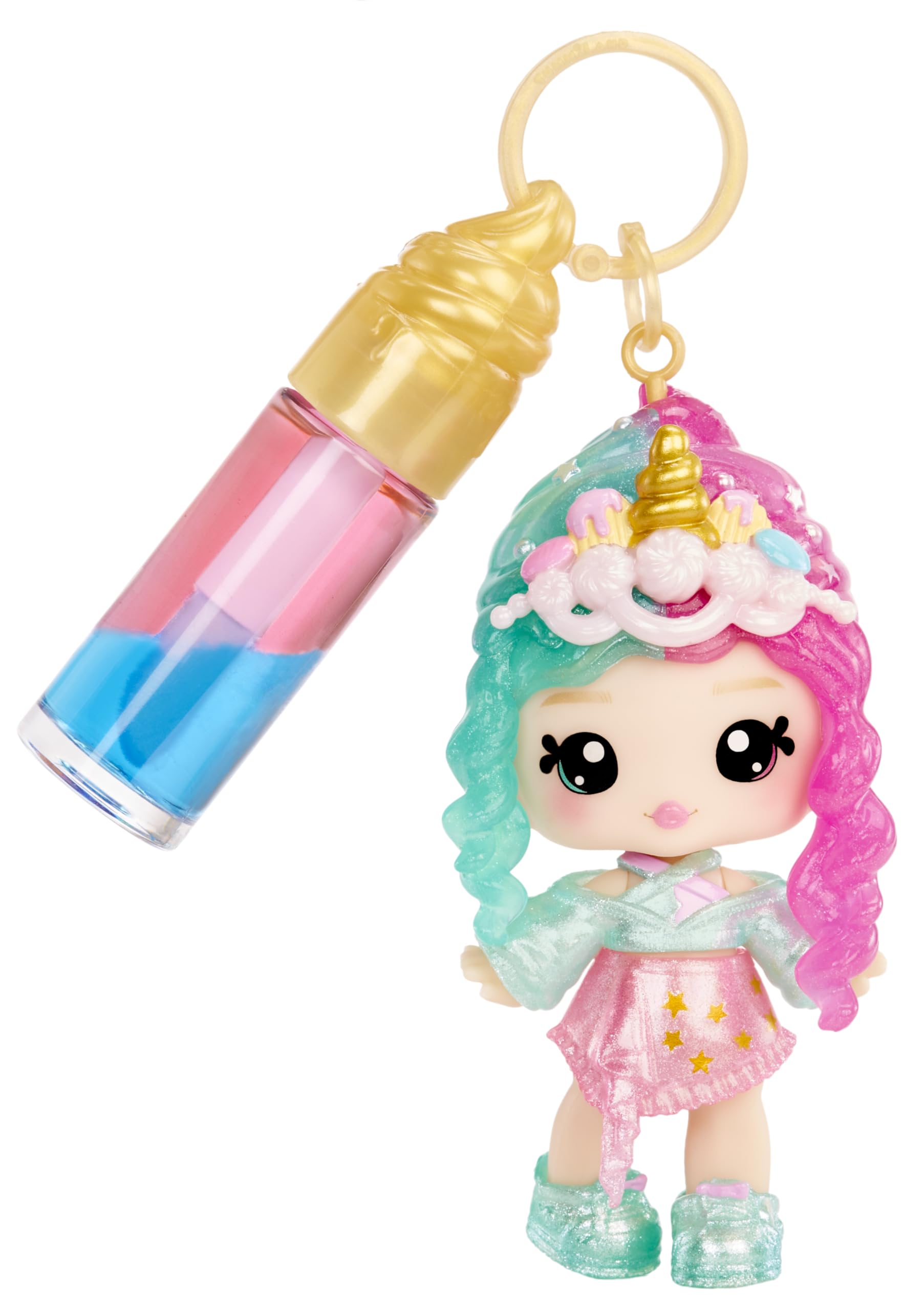 Yummiland Lip Gloss Doll: Mystery Color Change, Phoebe Frappe, Includes 1 Doll, DIY Lip Gloss + Removable Keychain - Image 2
