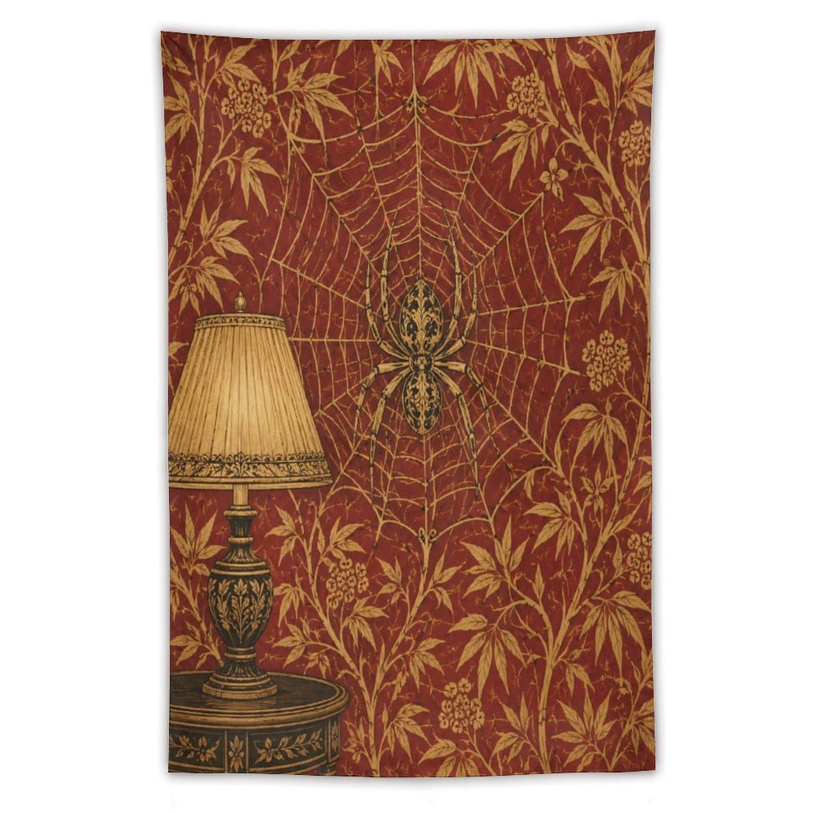 H3B8U2Y5 Spiderweb Lamp Room Wall Tapestry, Gothic Oil Style, Sofa Area