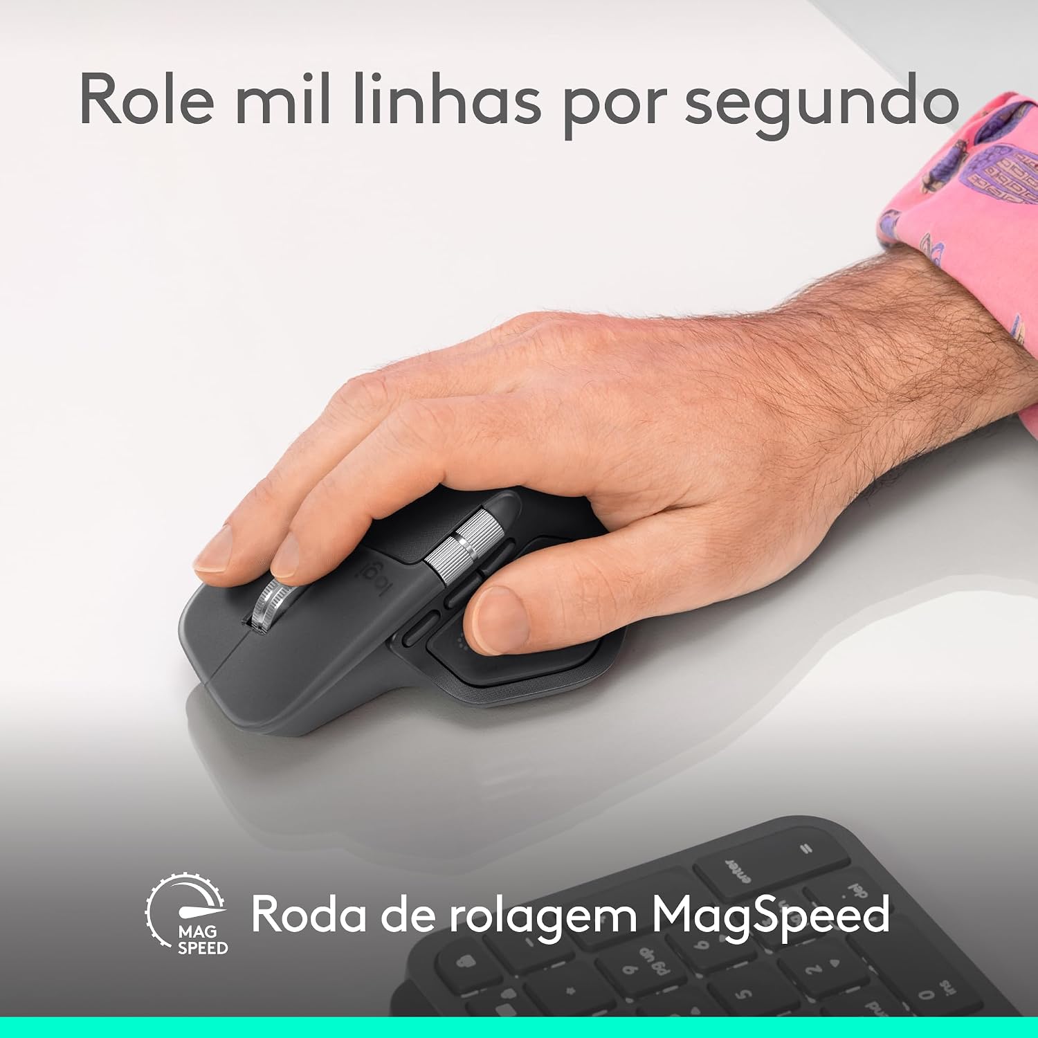 Mouse sem fio Logitech MX Master 4 com o Desempenho avançado e a Sensação tátil do Haptic feedback, Design ergonômico, Rolagem ultra rápida, Conexão USB-C ou Bluetooth, Windows, macOS - Grafite Mouse sem fio Logitech MX Master 4 com o Desempenho avançado e a Sensação tátil do Haptic feedback, Design ergonômico, Rolagem ultra rápida, Conexão USB-C ou Bluetooth, Windows, macOS - Grafite