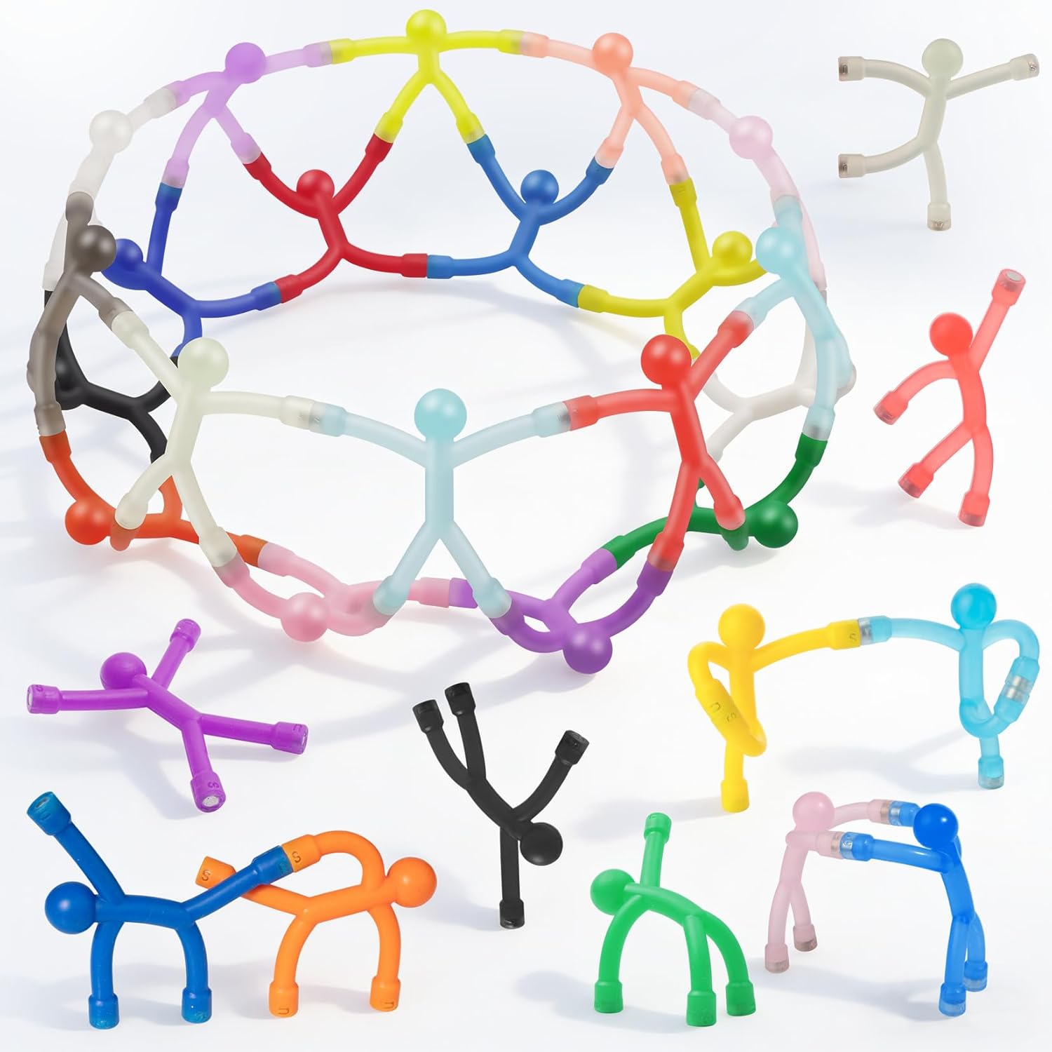 120 Pcs Magnetic People, Magnetic Push Pins, Colorful Magnet Men, Decorative Magnets for Adults, Magnets for Bulletin Board, Maps, Posters, Locker, Office (60 Transparent + 60 Opaque)