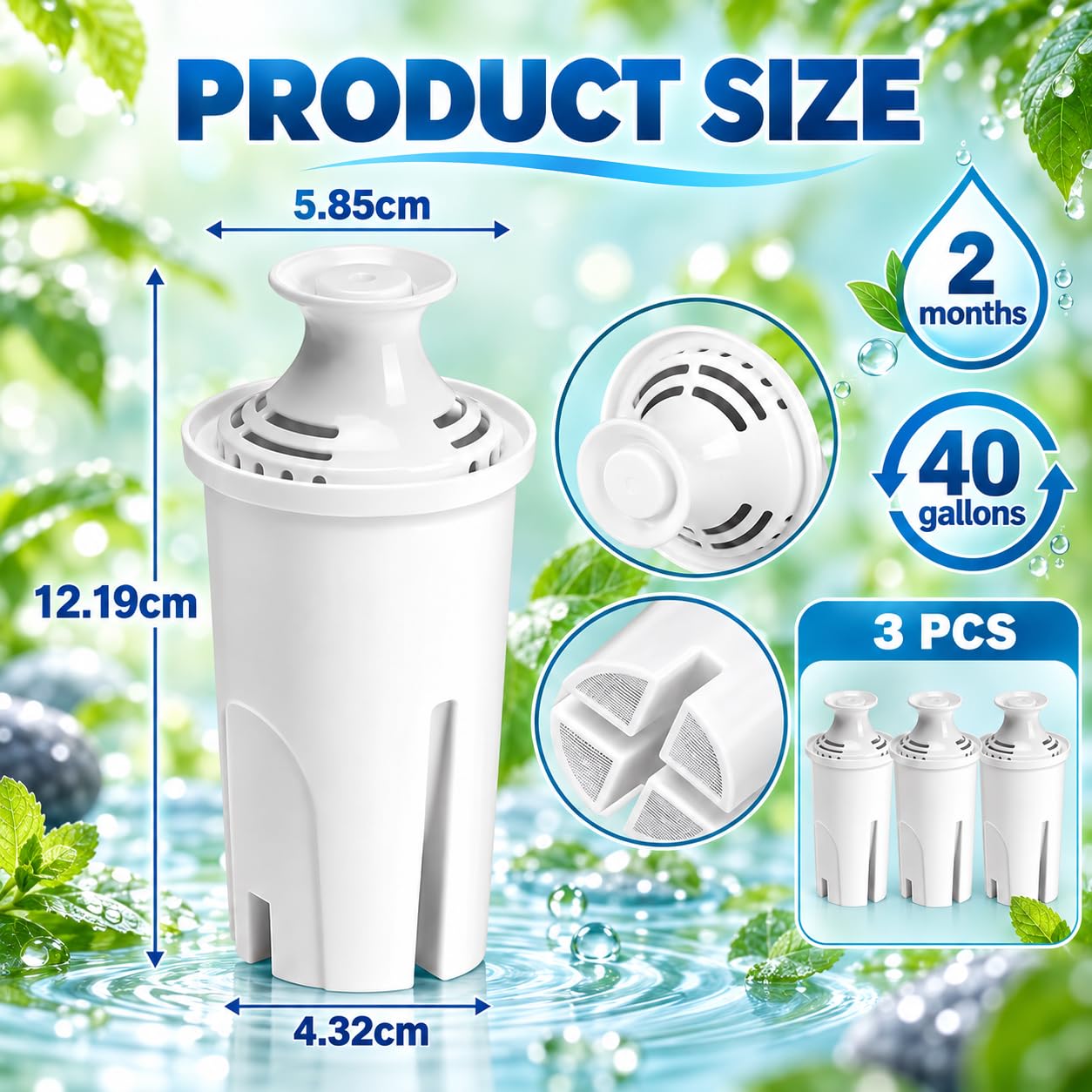 Cartucho Filtro de Agua para Brita Lake, Pack de 3