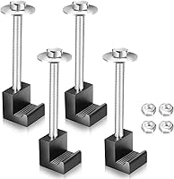 TCHENPART Upgraded Aluminum Truck Toolbox Mounting Kit with Lock Nuts - No-Drill J-Hooks for Secure Pickup Bed Tie-Downs