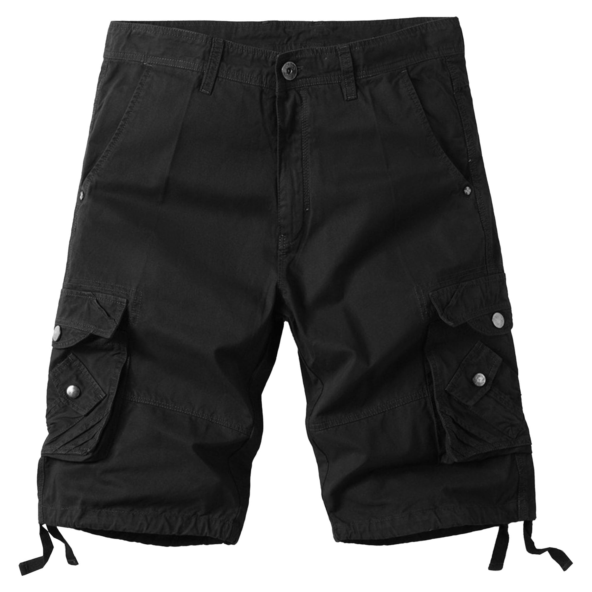 Short cargo en coton léger homme ample multi-poches noir 36