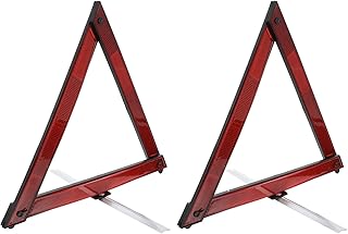 2pcs Warning Sign Dot Approved Triangles Car Triangle Reflector Road Safety Warning Safety Triangle Dot Reflective Triangles Sign Cars Emergency Kit Automatic Red Plastic