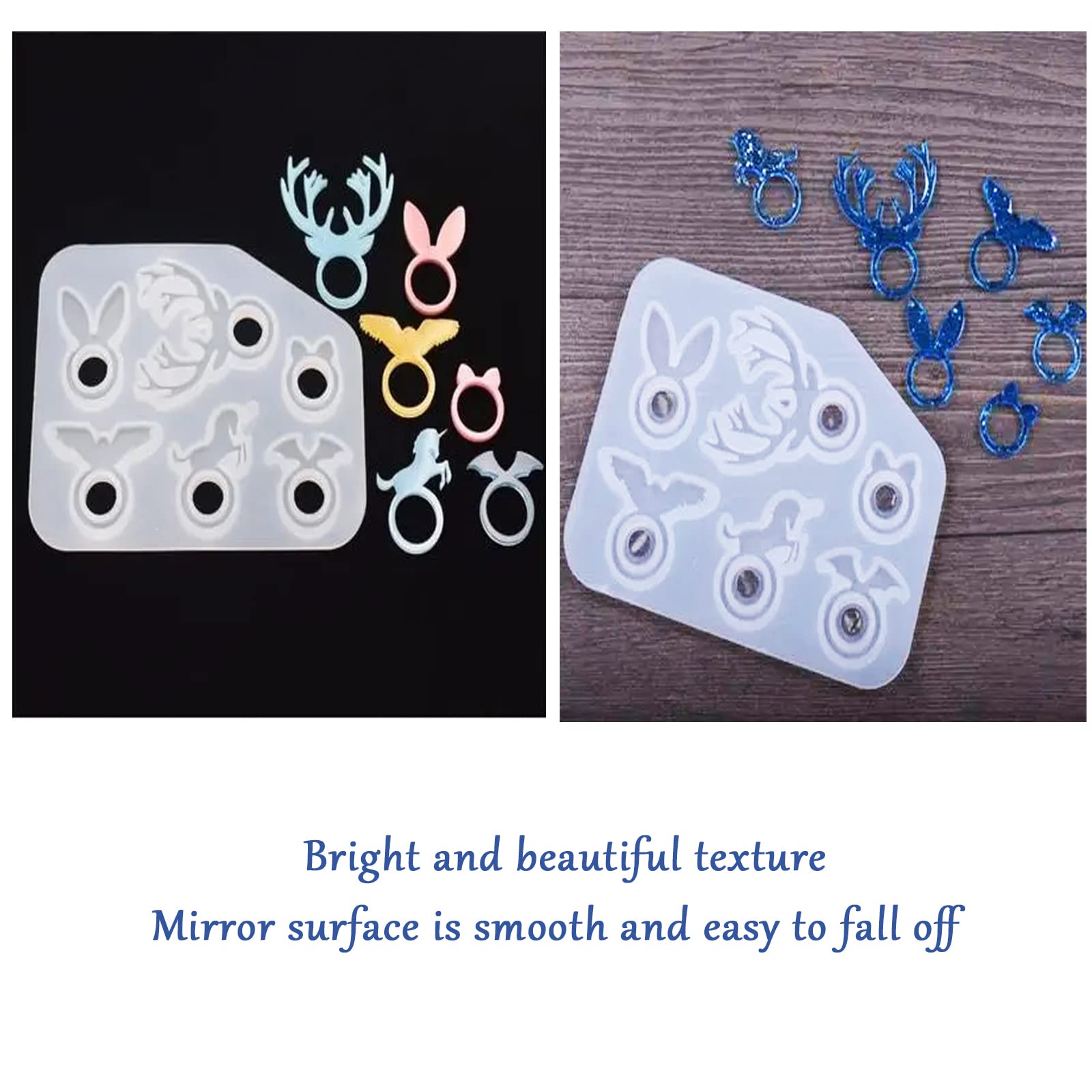 JiaLe Lot de 2 moules en silicone pour résine, bagues et | FindTheDeal