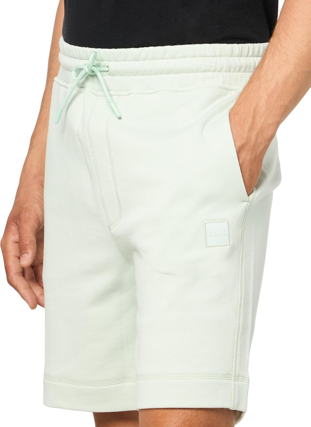 BOSS Mens Tonal Logo Soft French Terry Shorts - Image 3