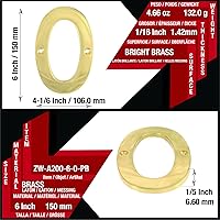 Vista 3 de ZW Hardware A200 - Número de casa de latón brillante de latón (6 pulgadas)