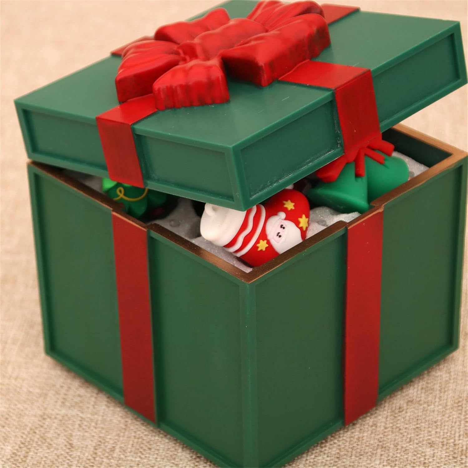 Christmas Musical Boxes with LED Light and Holiday Melodies Friendly PC USB Battery Powereds for Home Decoration Two Power Supply for Bedroom Office Decoration