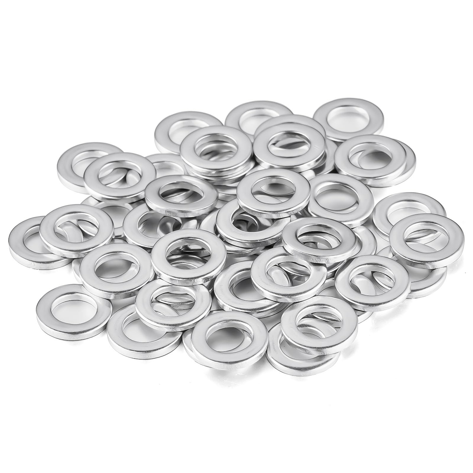 Flintronic M8 Washers, 50PCS M5 x15 x 2mm Metal Flat Penny Washers, 304 Stainless Steel Flat Washers