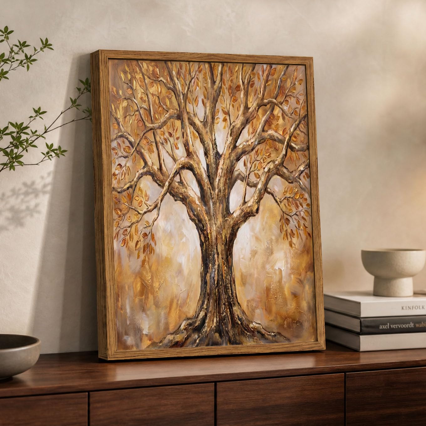 Tableau image sur toile décoration murale salon vintage or - 8