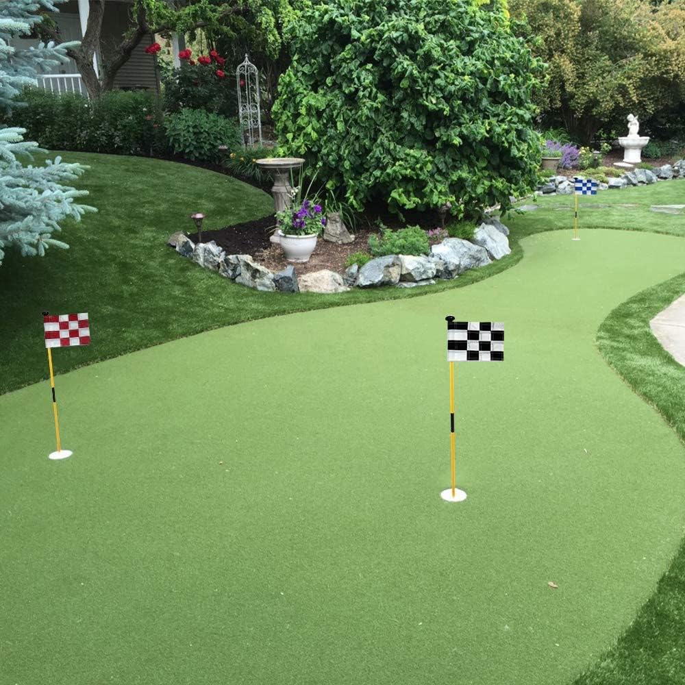 DRSUMLF 1 PCS Golf Flag Putting Green Flag Checkered Golf Flags with