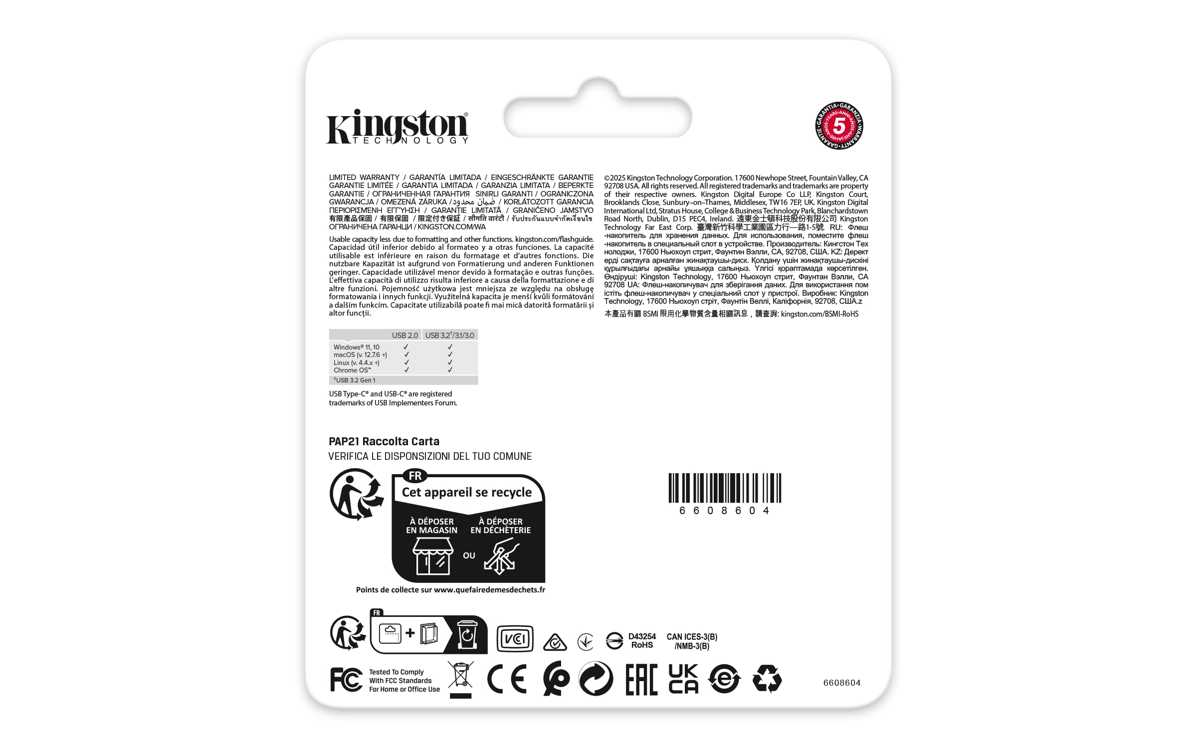 Kingston Unidad Flash USB DataTraveler Duo 128GB USB-A + C 3.2 DuoG2 - DTDEG2/128GB