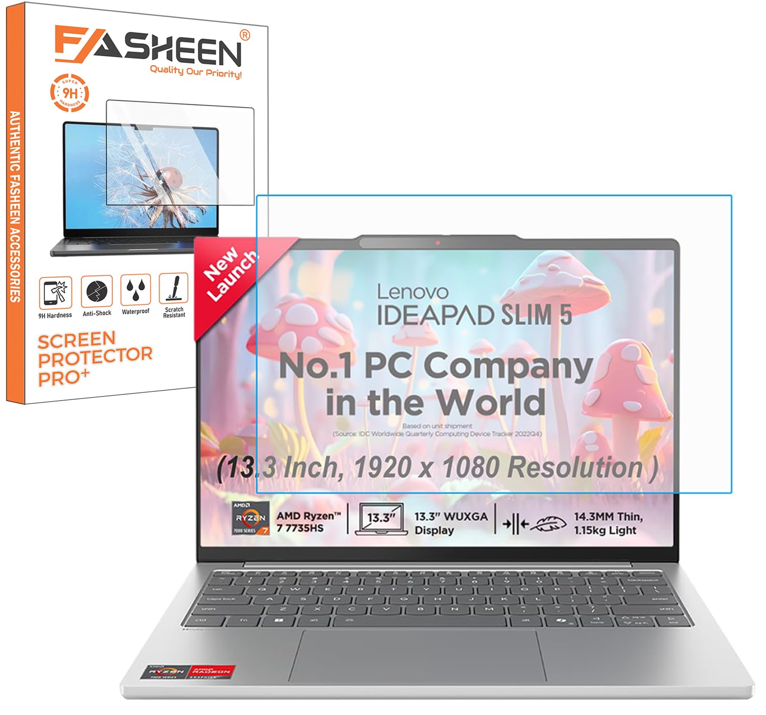 FASHEEN ScreenGuard Compatible With Lenovo IdeaPad Slim 5 (13.3" Inch, 1920x1080 Resolution Laptop) Flexible Fiber 9H Hardness Screen Protector Not a Tempered Glass,-image-43