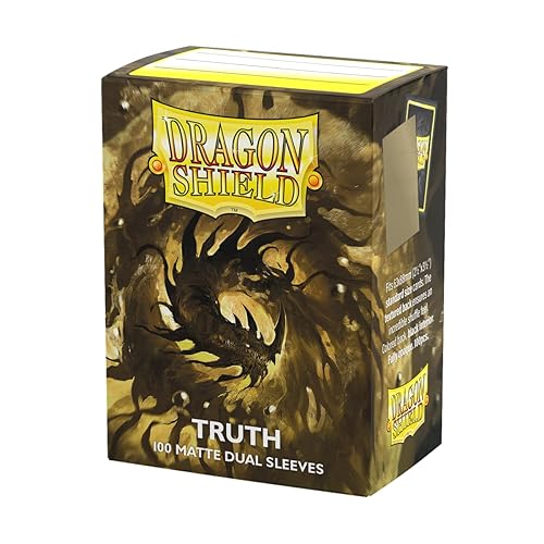 Dragon Shield Dual Sleeves – Matte Truth (Gold) 100 CT – Card Sleeves - Smooth & Tough - Compatible with Pokémon, Magic The Gathering Cards & Digimon MTG TCG OCG & Hockey Cards