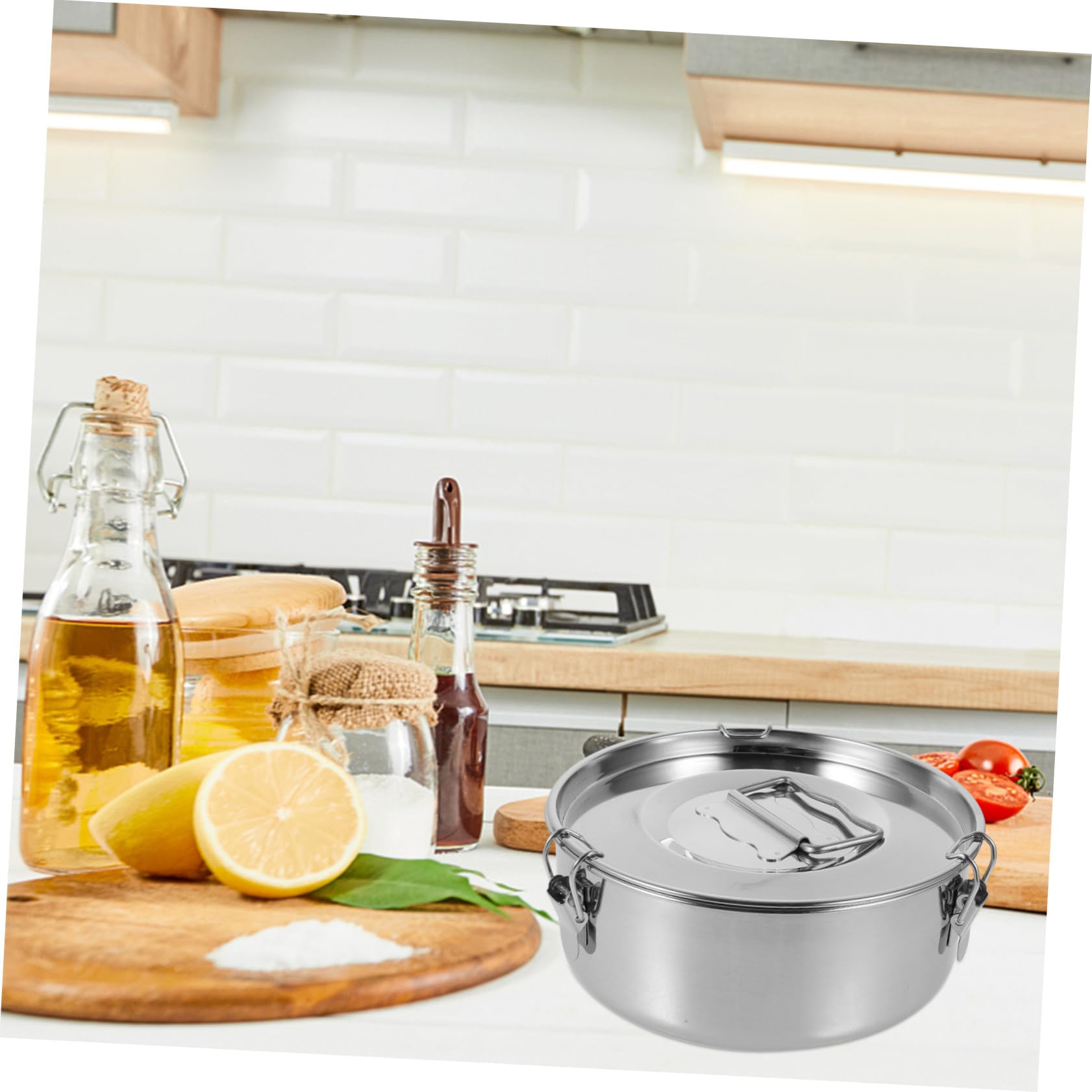 Molde Olla Vaporera de Acero Inoxidable para Flan con Tapa Resistente y Fácil de Usar, Adecuado para Hornear Flanes y Mariscos en Cocina
