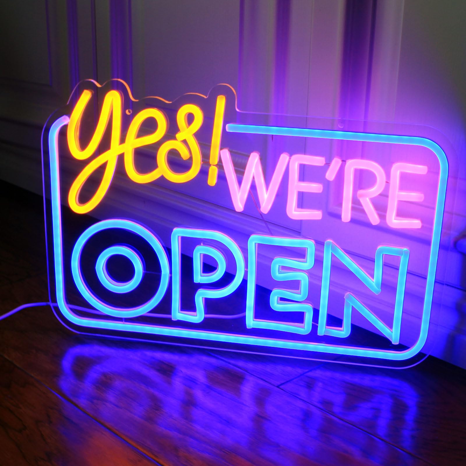 "Yes We are Open" neonowy znak dla biznesu, możliwość ściemniania, otwarty, zasilany przez USB, podświetlane znaki do sklepu biznesowego, kawiarni, hotelu, restauracji, baru, dekoracja (42 x