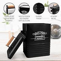 Vista 4 de ELITAPRO - Recipiente de almacenamiento para detergente de lavandería con cuchara y tapa - Dispensador de metal moderno de estilo granja