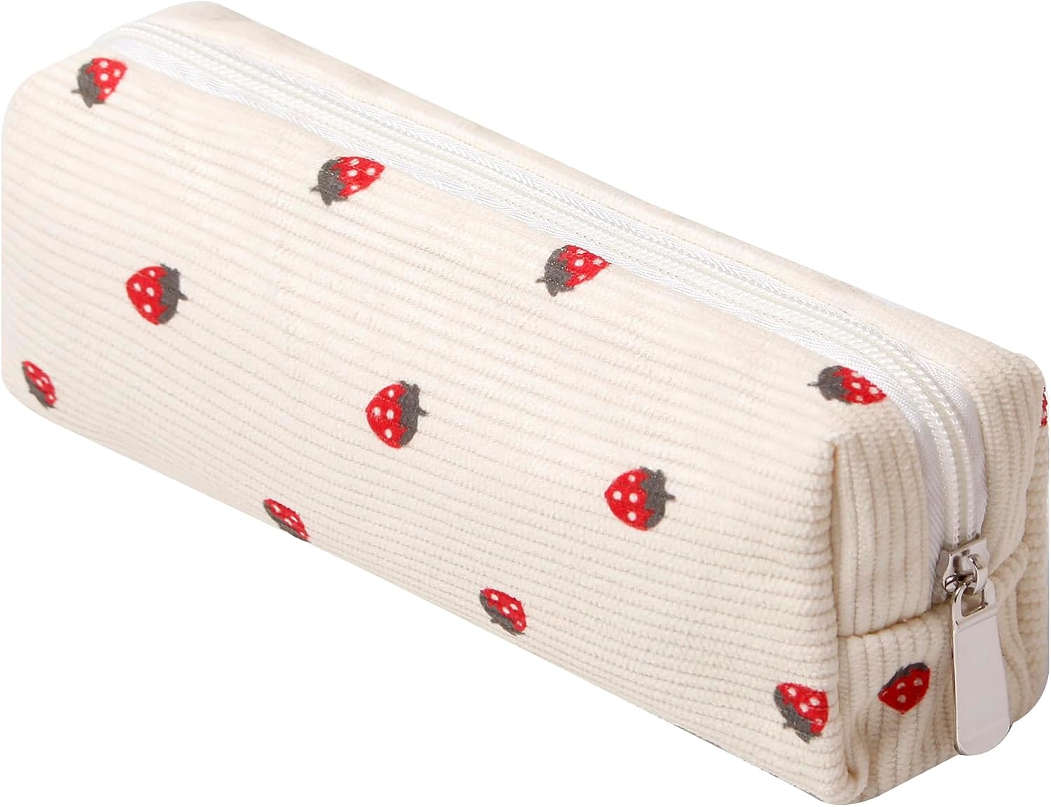Corduroy Pencil Case Cute Aesthetic Student Pen Case Pouch Women Girls Cosmetic Bag Make Up Purse (Flower H)