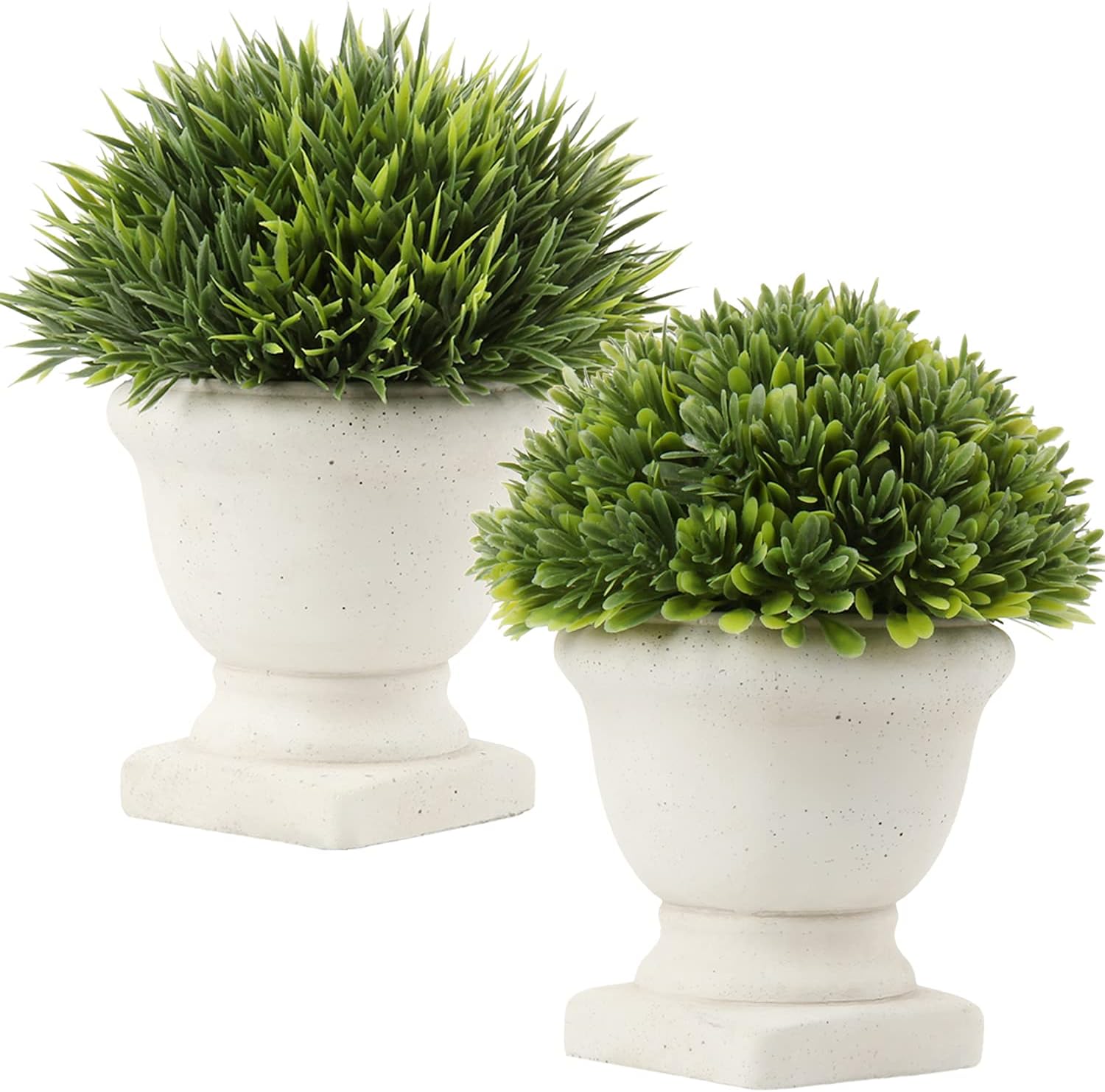 Briful Small Fake Plants 2 Pcs Mini Artificial Plants Faux Plants in Pots for Home Living Room Table Bedroom Desk Bathroom Shelf Farmhouse Decor