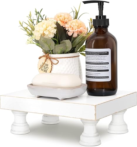 EOSAHR - Base elevadora decorativa de madera para decoración del hogar pedestal estilo rústico para exhibición y porta jabón para organizador de