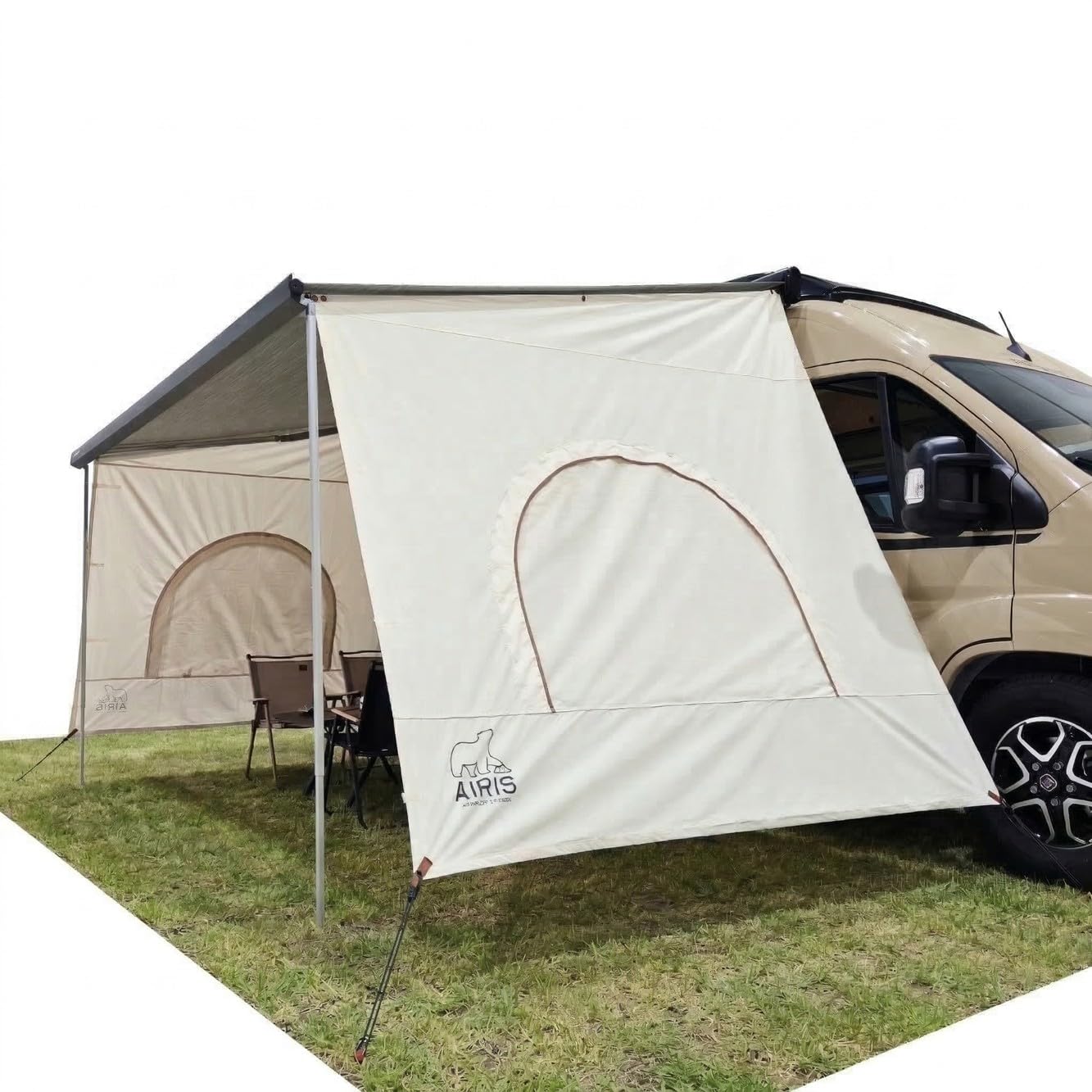 AIRIS Sun Blocker – Markisenseitenwand für Markisen – Premium Baumwollmischgewebe, Sicht- und Sonnenschutz für Camper & Wohnmobil, kompatibel mit Thule 6200/6300 ab 3 m Auto & Motorrad