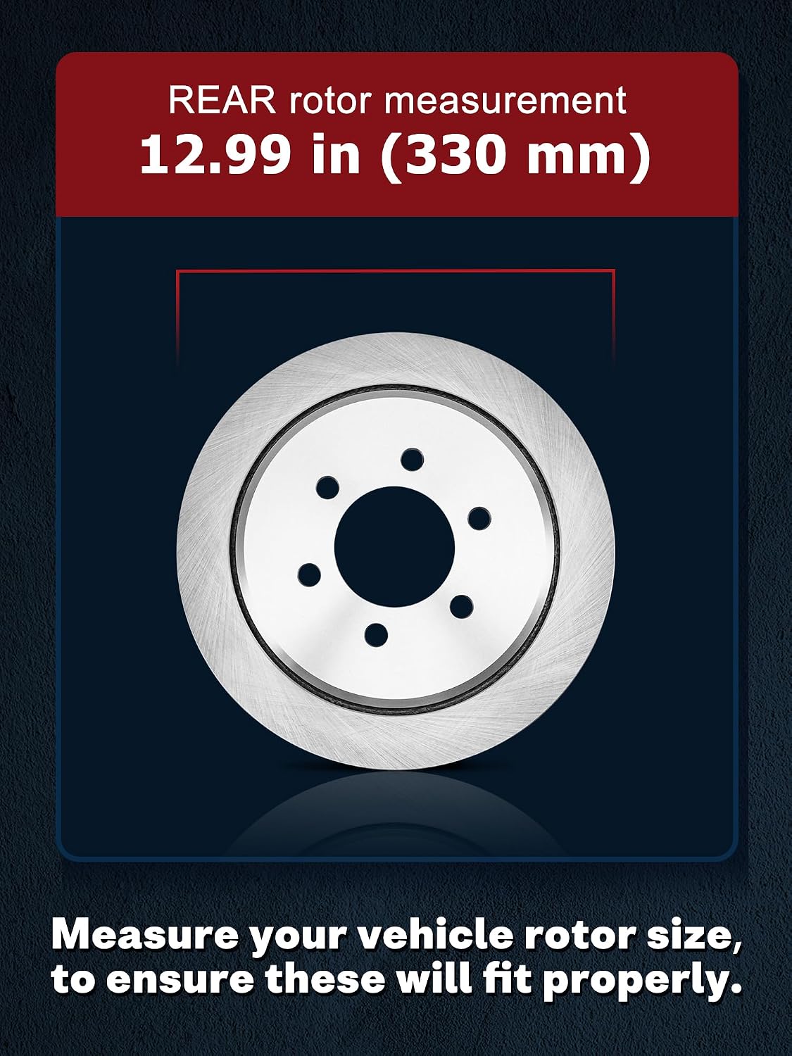 Allcombo 12.99" Rear Brake Rotors for 2002 2003 2004 2005 2006 Chevy Avalanche, for Express Silverado Suburban Tahoe GMC Sierra Savana Yukon XL 1500, Cadillac Escalade ESV EXT Brakes Replacement