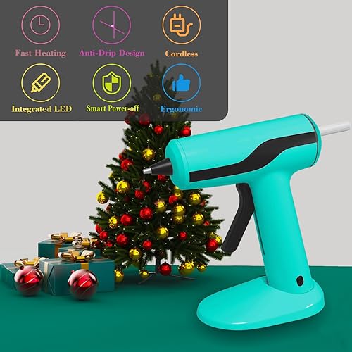 Miniatura 7 de MONVICT Pistola de pegamento caliente inalámbrica Smart Power-off, kit de mini pistola de pegamento con batería de 2.2 A, bolsa de almacenamiento,