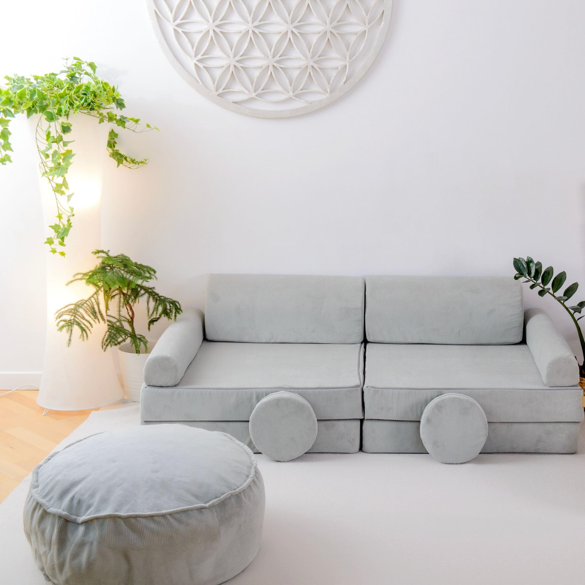 MEOWBABY Kindersofa – Spielsofa für Kinder – Weiche Klappsofa mit Schlaffunktion – Kuschelecke für Kinderzimmer, Slimcord, Rosa