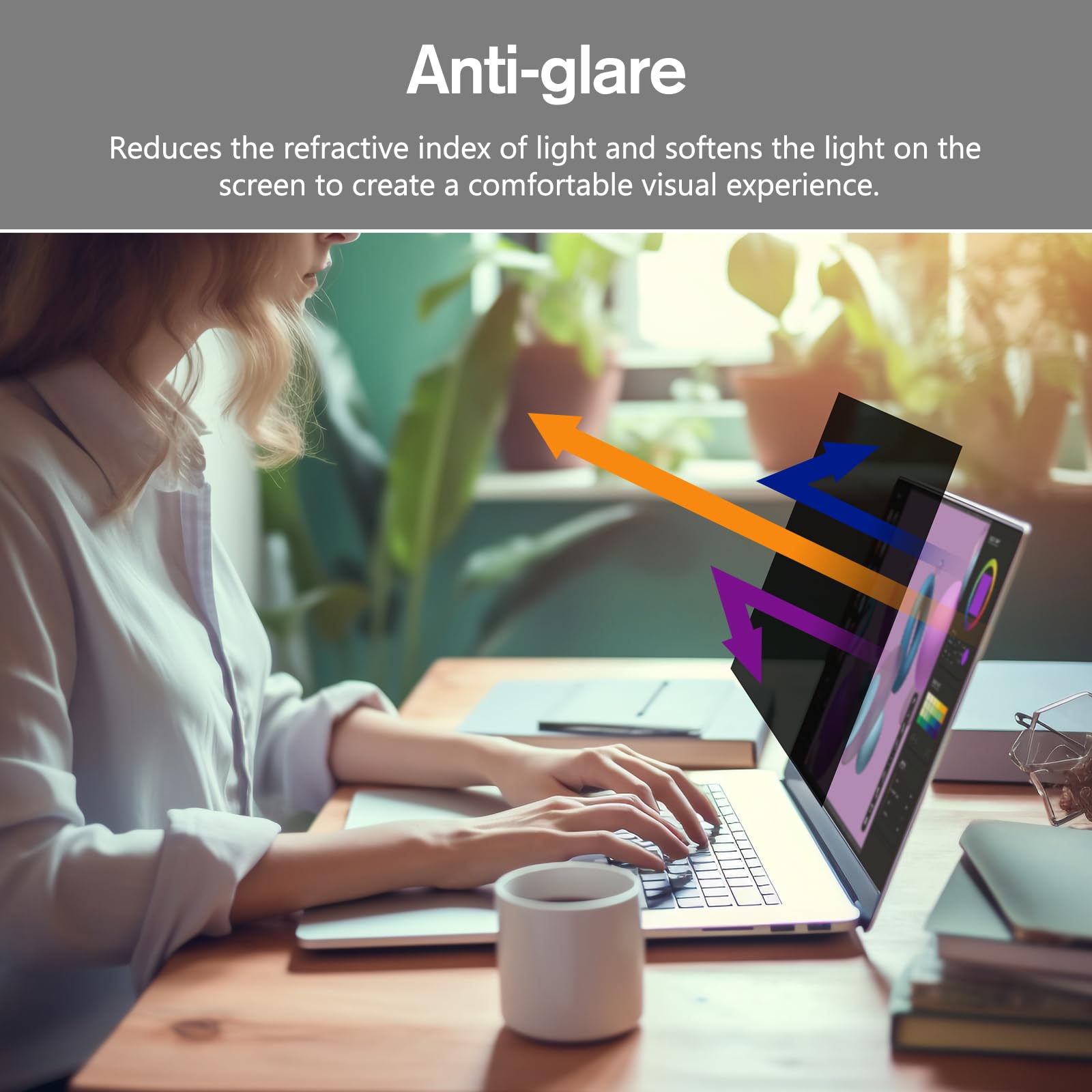 BERSEM Filtro de privacidad para ordenadores portátiles con pantalla de 13,3" (16 : 9) Protector de Extraíble Filtro Antideslumbrante de Luz Azul, Anti-Espía, Anti-Arañazos, Anti UV