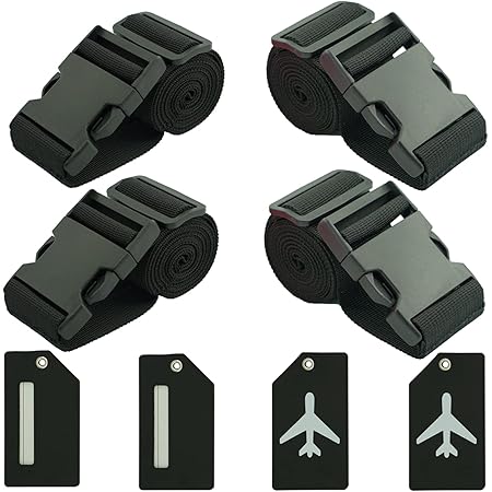 4 Pièces Iridescent Sangles Réglables Pour Bagage, Sangle Valise Voyage