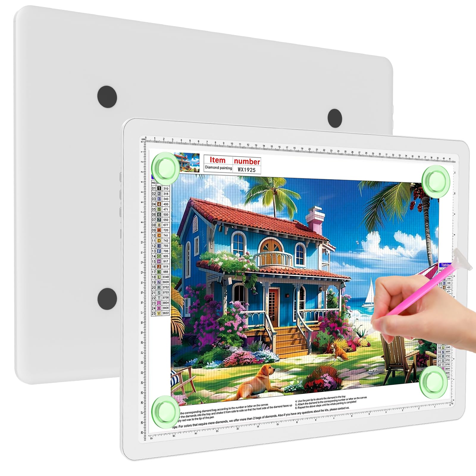 Elice Magnetic A3 Light Board for Diamond Painting, Ultra-Thin Tracing LED Light Box with Side Buttons, Super Bright Diamond Art Light Pad, Light Table for Drawing, Sketching, Weeding Vinyl - White