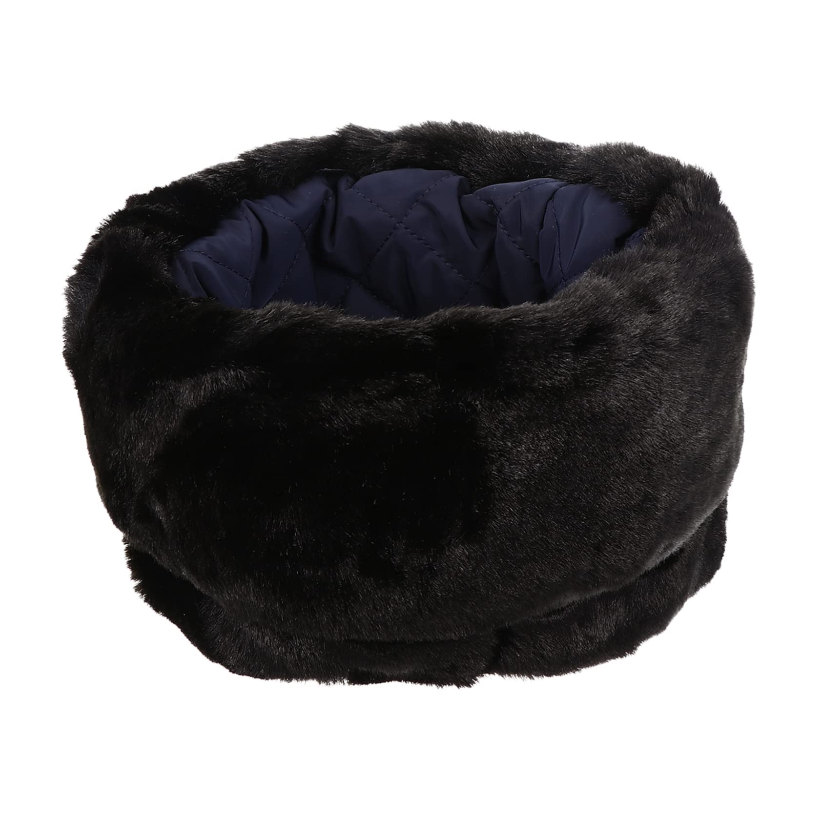 JEWEDECO Elegant Winter Cap in Faux Fur Women's Trapper Hat for Cold Weather Everyday Use Black