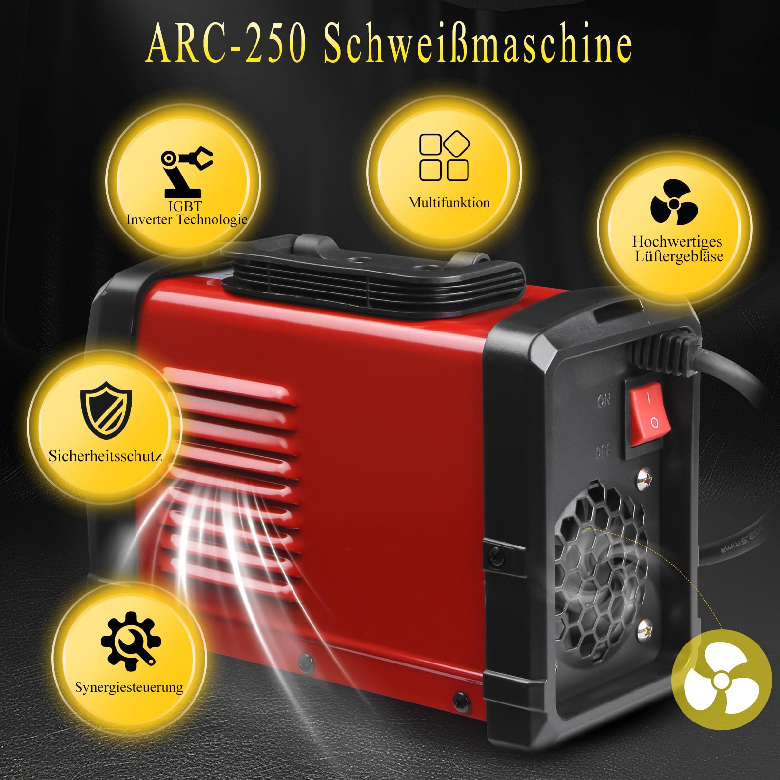 120A Mini Inverter Schweißgerät,MMA/ARC Elektroden Schweißgerät,IGBT inverter schweissgerät,handschweißgerät mit Synergische Steuerung,Heißstart,Bogenkraft und Anti-Stick-Funktion,LED-Anzeige