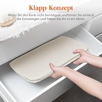 Lifewit 65L összecsukható szennyesgyűjtő fedéllel, fehér mosáskosár füllel 8