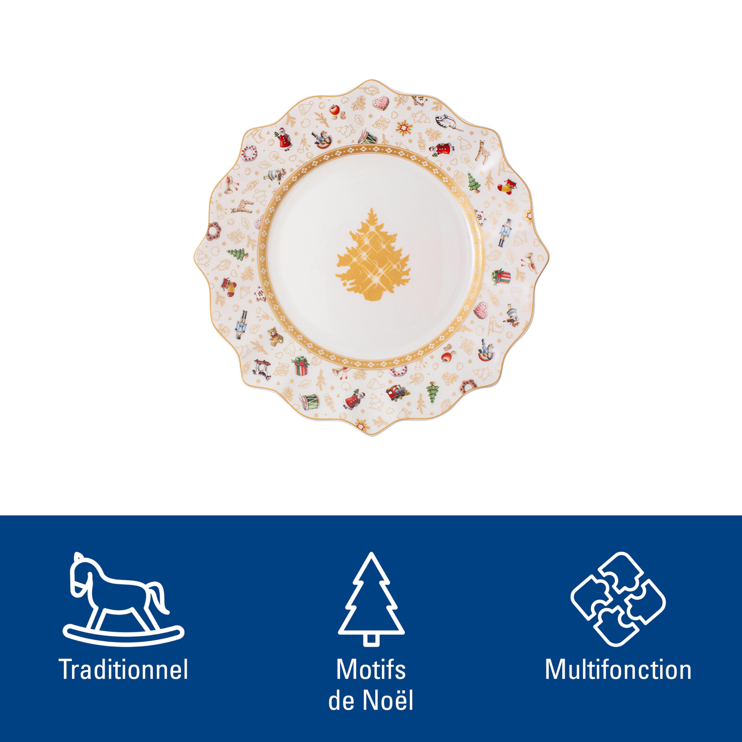 Villeroy & Boch Toy’s Delight Ensemble 4 Assiettes Anniversaire - Vaisselle Noël Porcelaine Premium