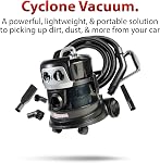 Adam's Polishes Cyclonic Vacuum Cleaner Premium Car Detailing Vacuum for Garage, Shop, Home | Powerful Suction, Lightweight, Portable, Heavy Duty | 4 Attachments Included