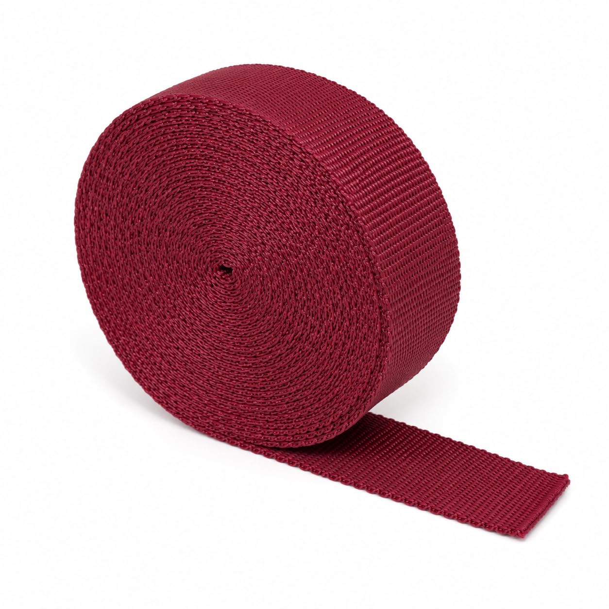 The Webbing Shop Polypropylene Webbing Strap, Continuous Length Flat Woven Tape for Bags, Crafts, Belts, Pet Collars and Leads (Burgundy, 25mm x 5m)