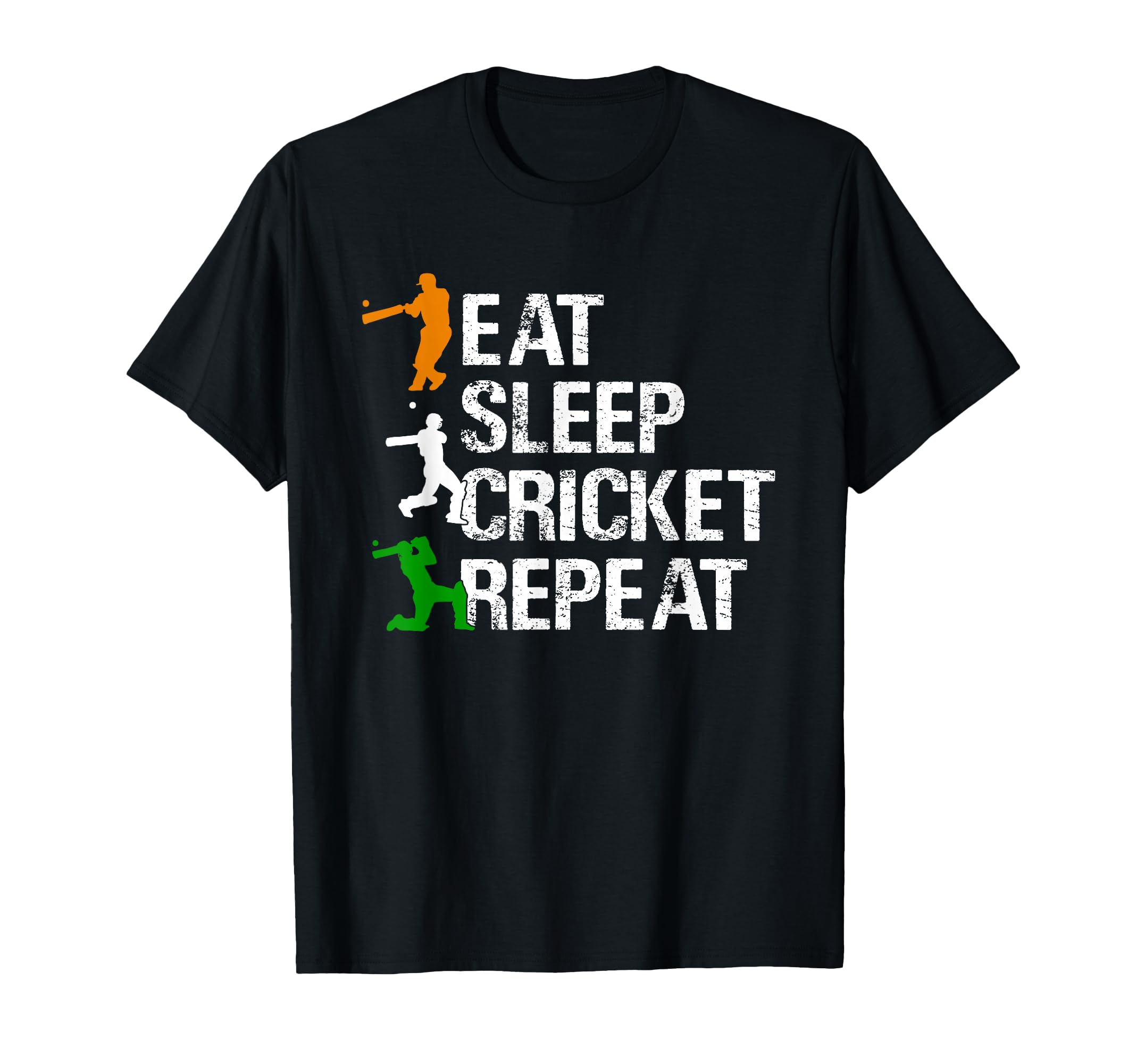 Unisex-Adults, Kids Black Cricket T-Shirt