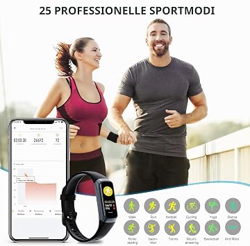 Fitness Tracker Smartwatch for Men and Women - Activity Tracker with 24/7 Heart Rate Sleep and Blood Pressure Trend Monitoring Pedometer & Sports Watch Compatible with iOS and Android