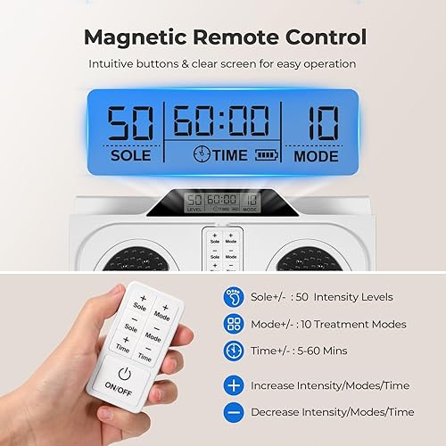 Miniatura 3 de KNQZE Masajeador de pies EMS para neuropatía, estimulador de circulación del nervio del pie TENS EMS para aliviar el dolor, 10 modos y 50